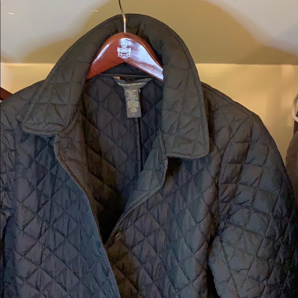 Banana republic black quilted jacket.